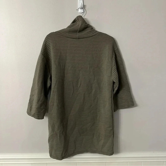 Zara Ottoman 3/4 Sleeve Sage Green Ribbed Funnel Neck Sweater Size M GUC - Picture 9 of 9